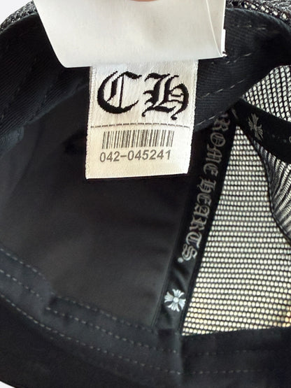 Chrome Hearts Black & White Ponyhair Triple Cross Patch Hat