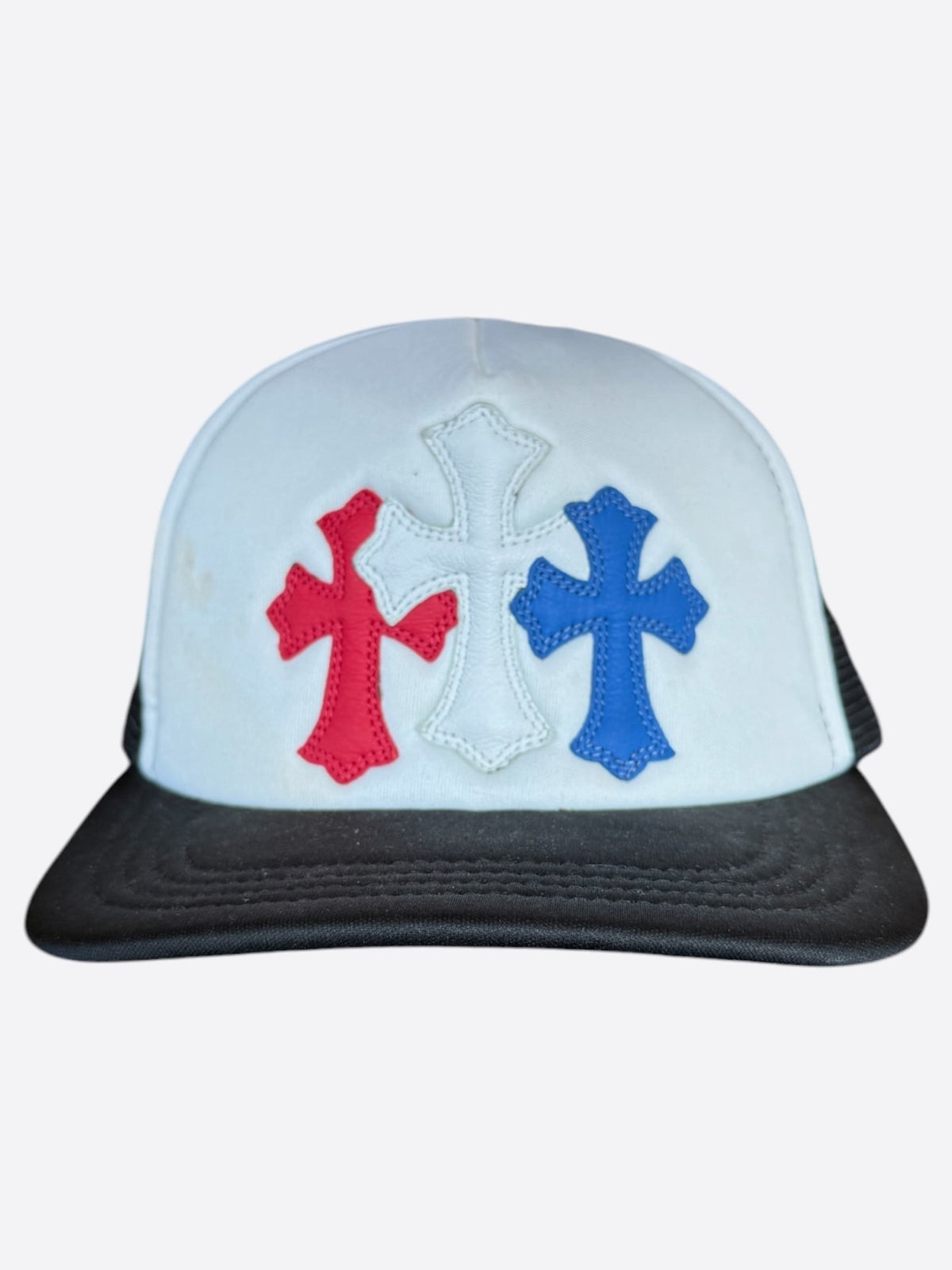 Chrome Hearts Black USA Triple Cross Patch Hat