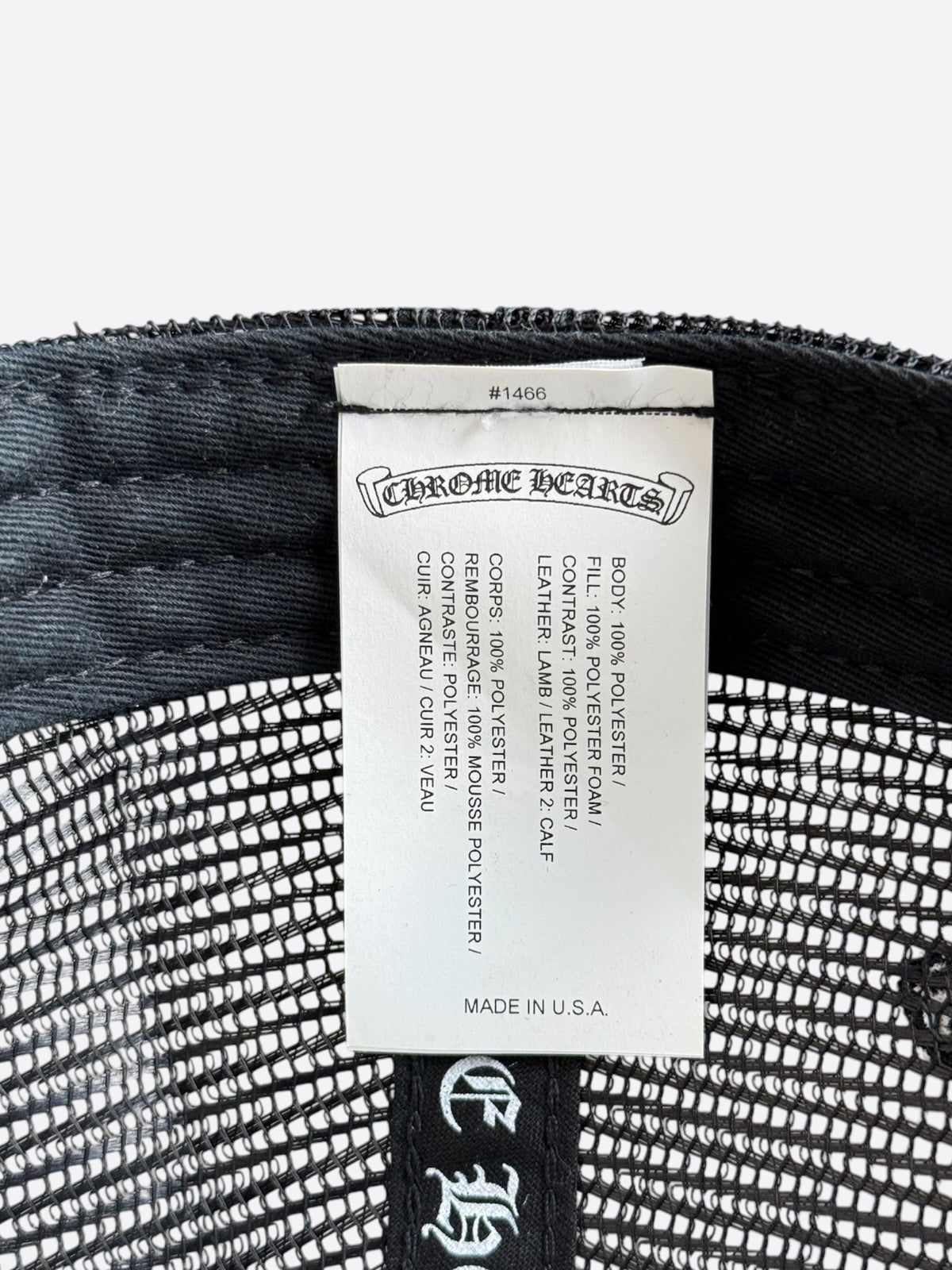 Chrome Hearts Black USA Triple Cross Patch Hat