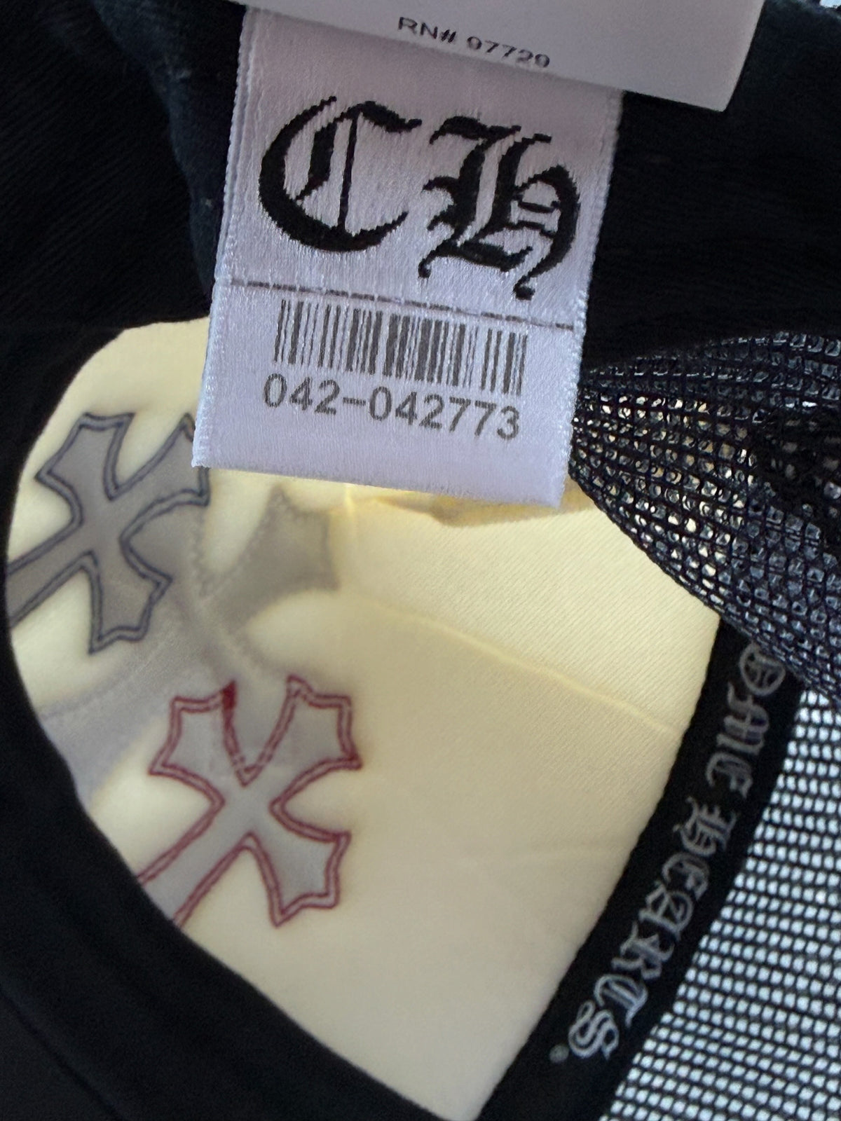Chrome Hearts Black USA Triple Cross Patch Hat