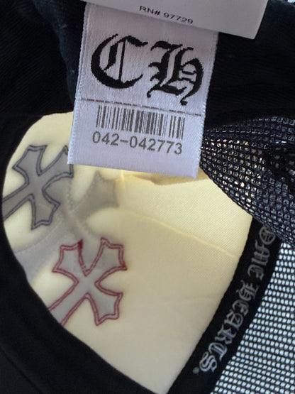 Chrome Hearts Black USA Triple Cross Patch Hat