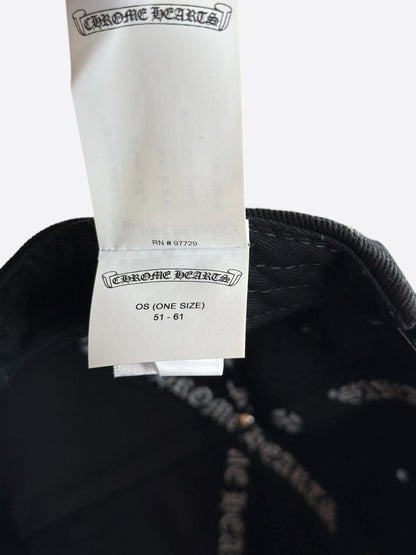 Chrome Hearts Black & White Embroidered Triple Cross RS3 Trucker Hat