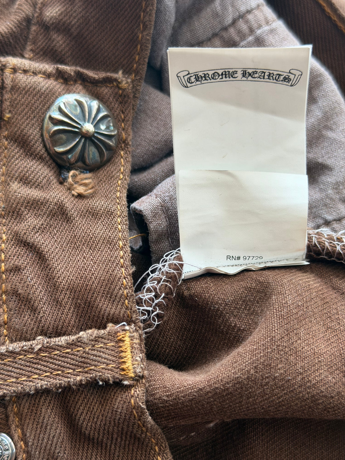 Chrome Hearts Levis Brown NYFW Cross Patch Jeans