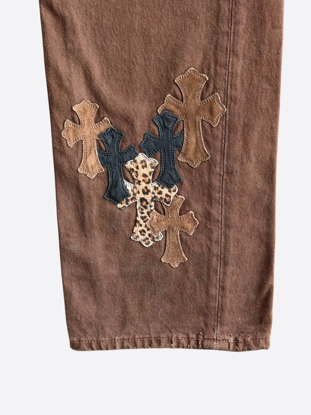Chrome Hearts Levis Brown NYFW Cross Patch Jeans