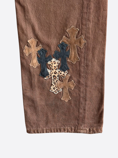 Chrome Hearts Levis Brown NYFW Cross Patch Jeans