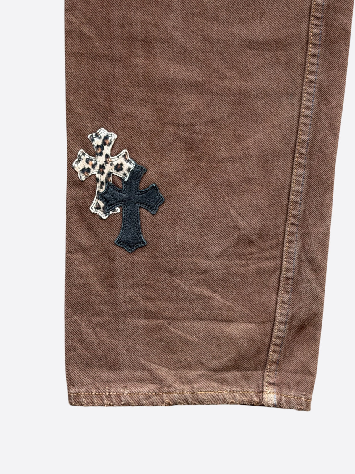 Chrome Hearts Levis Brown NYFW Cross Patch Jeans