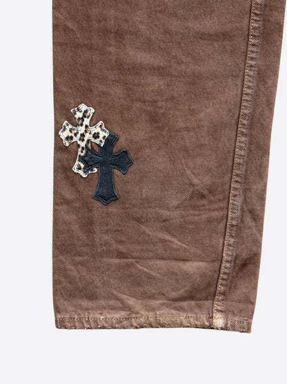 Chrome Hearts Levis Brown NYFW Cross Patch Jeans