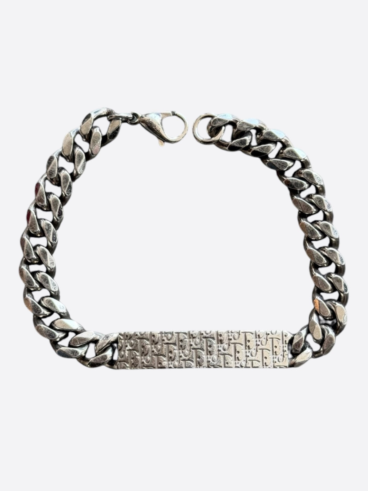 Dior Silver Oblique Cuban Bracelet