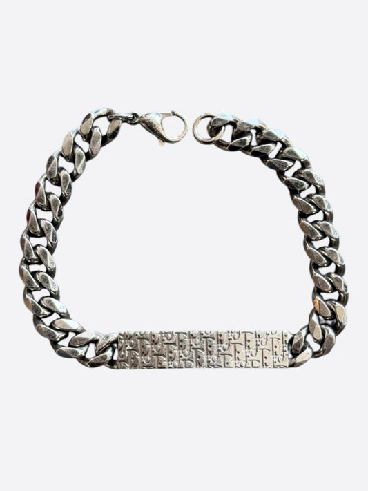 Dior Silver Oblique Cuban Bracelet