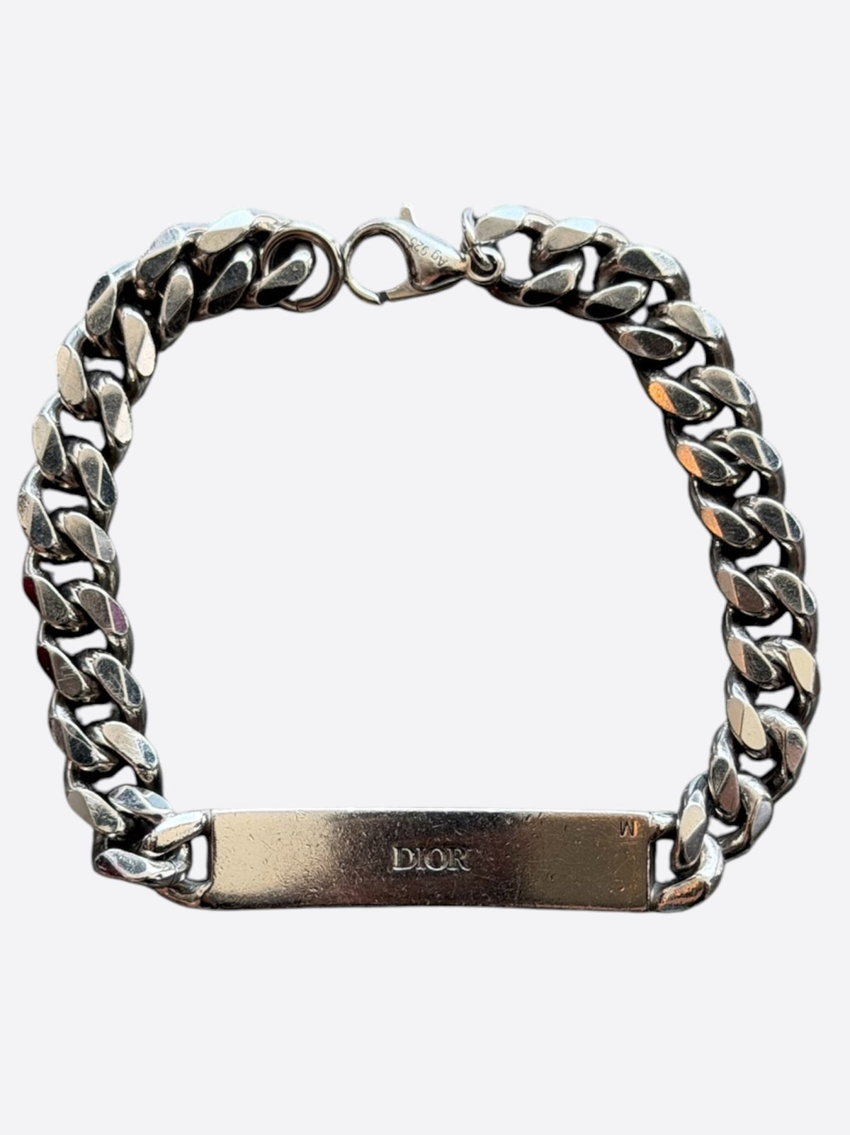 Dior Silver Oblique Cuban Bracelet
