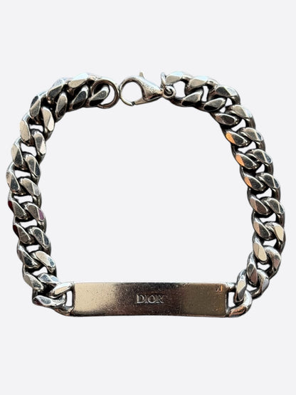 Dior Silver Oblique Cuban Bracelet