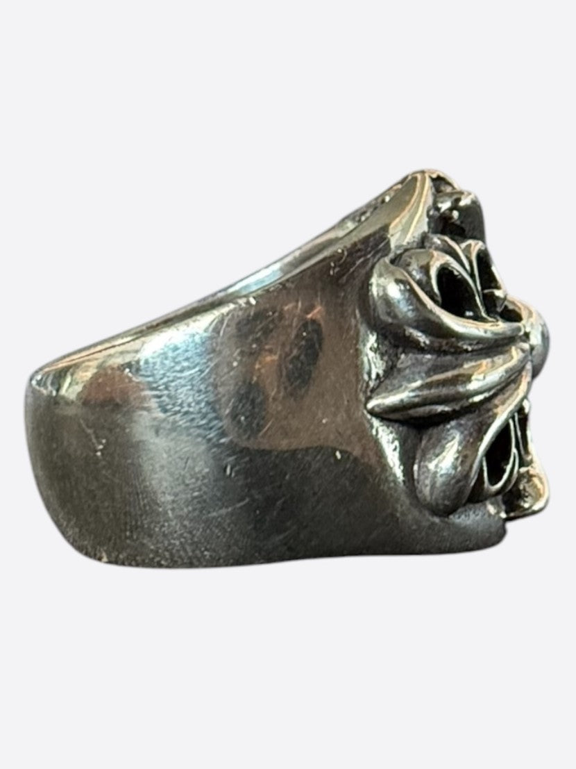 Chrome Hearts Silver Keeper Cross Floral Ring