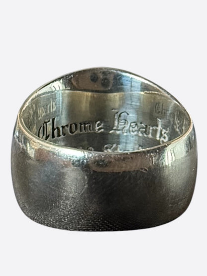 Chrome Hearts Silver Keeper Cross Floral Ring