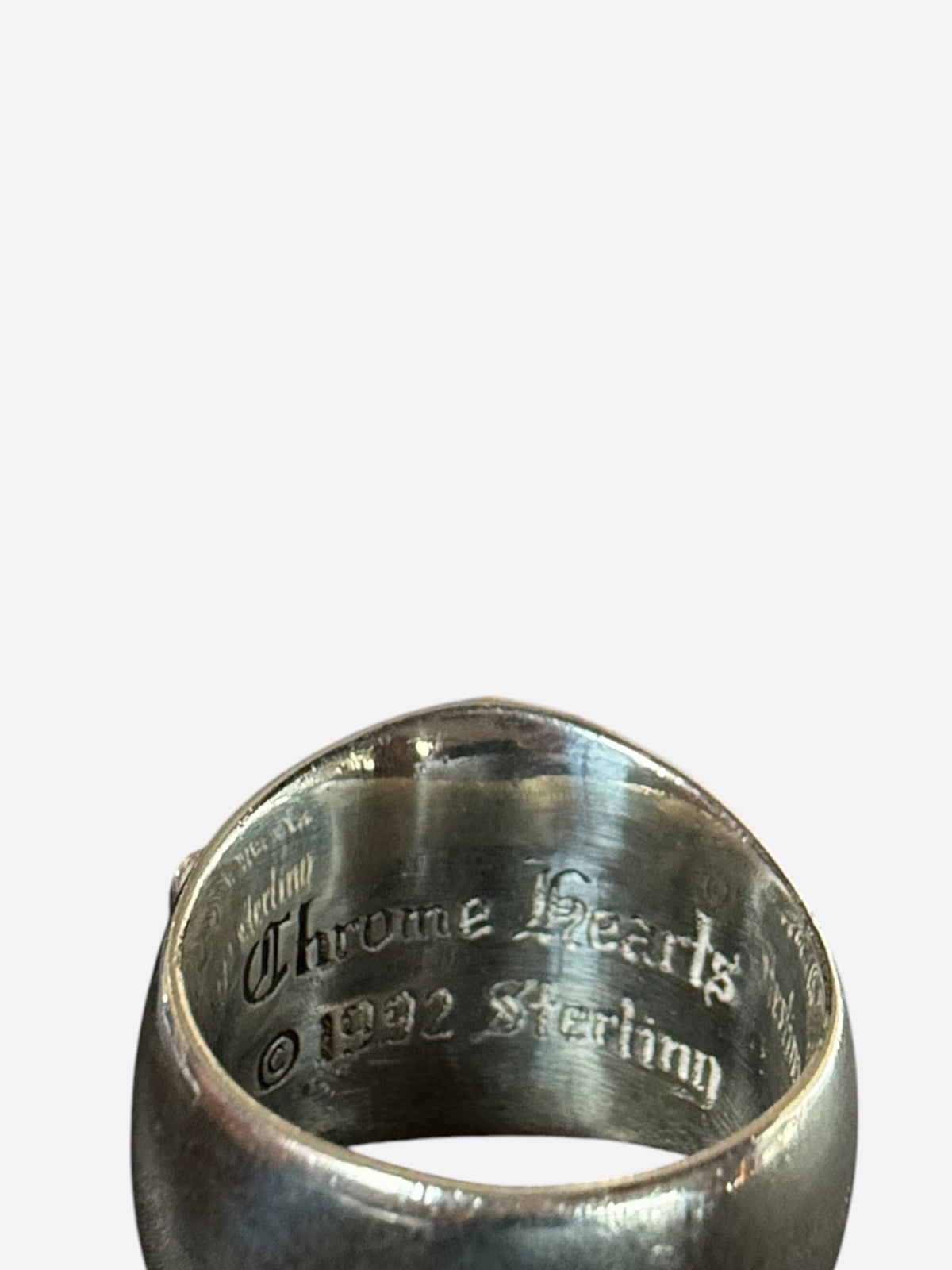 Chrome Hearts Silver Keeper Cross Floral Ring