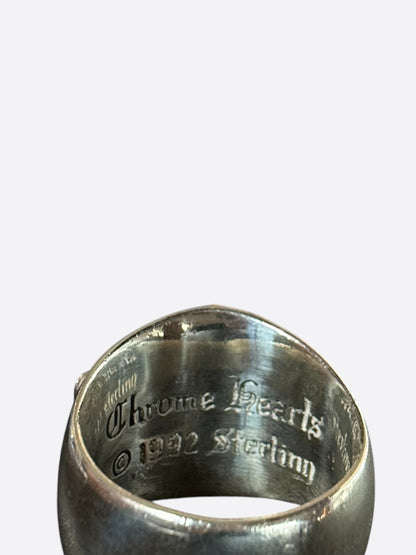 Chrome Hearts Silver Keeper Cross Floral Ring