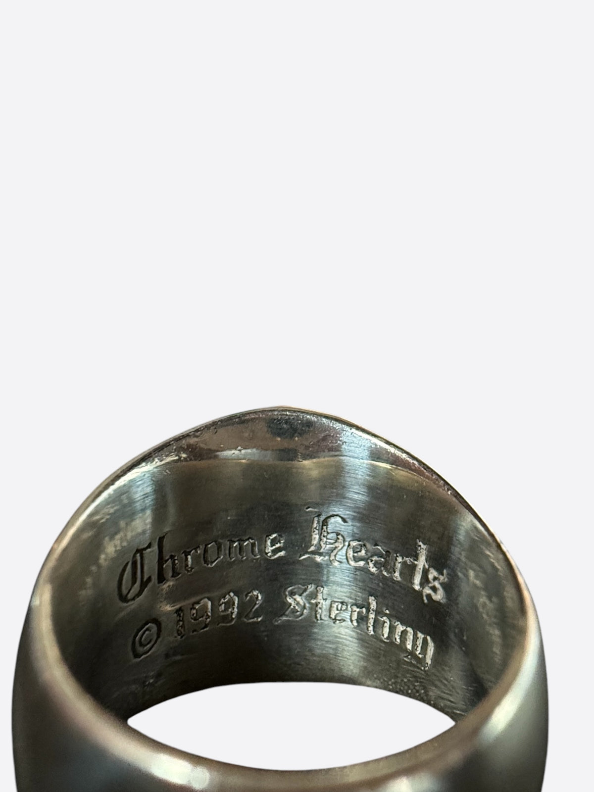 Chrome Hearts Silver Keeper Cross Floral Ring