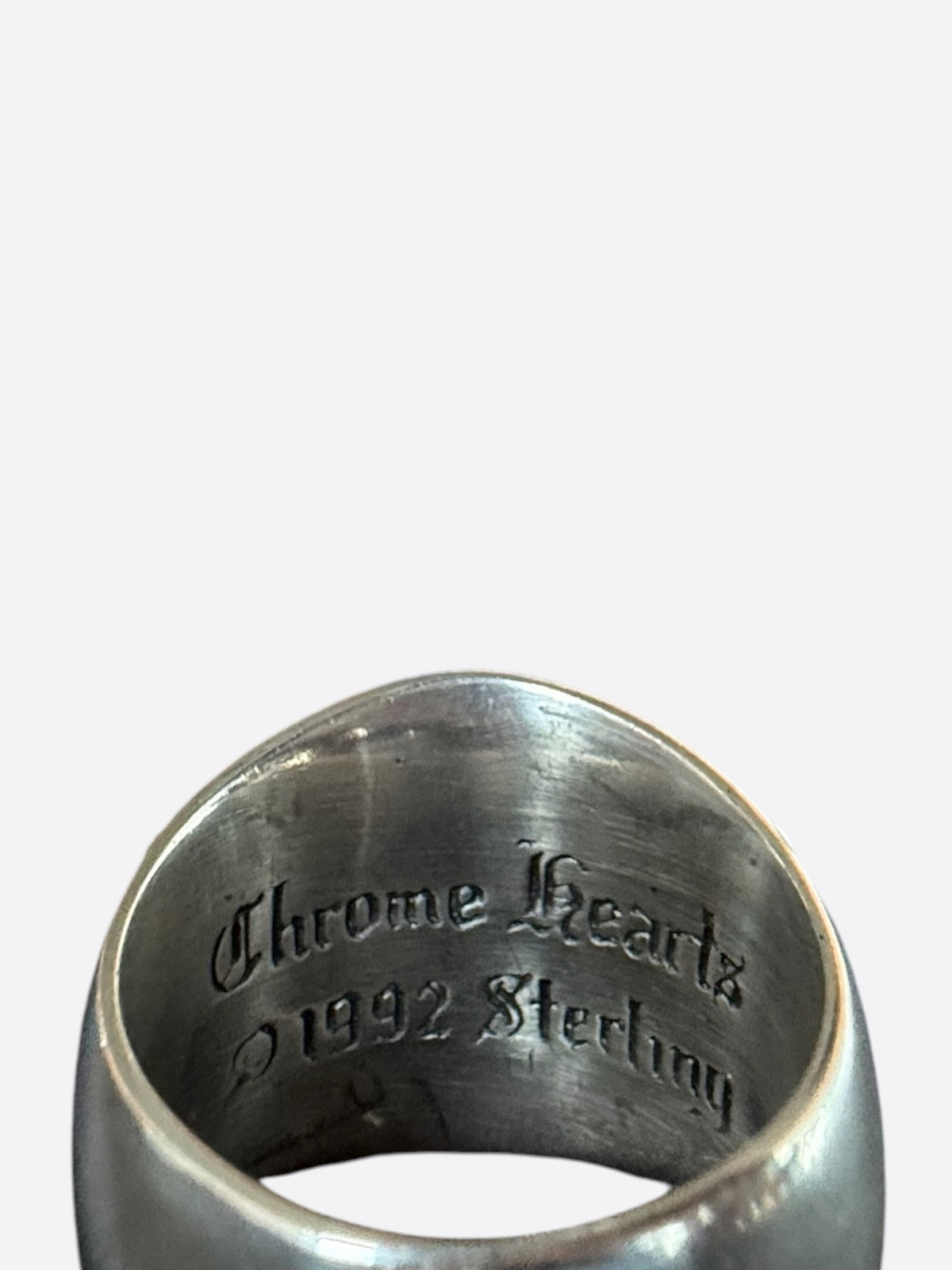 Chrome Hearts Silver Keeper Cross Floral Ring