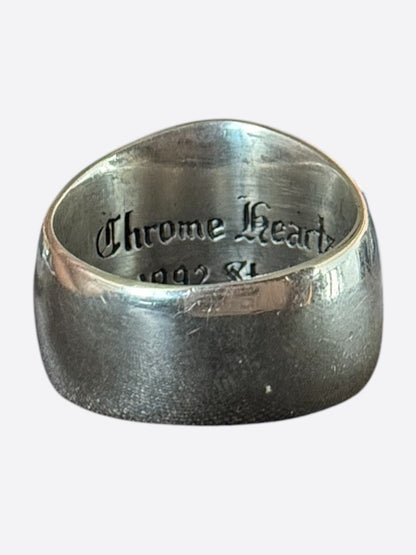 Chrome Hearts Silver Keeper Cross Floral Ring