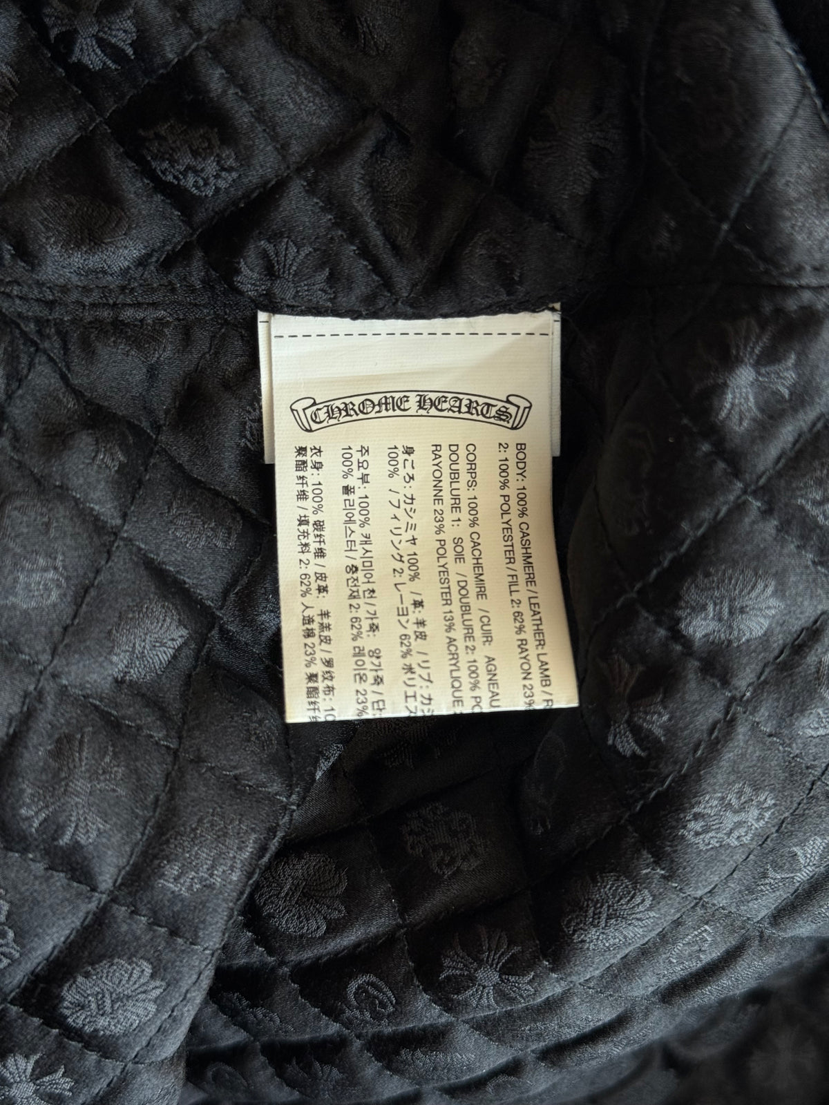 Chrome Hearts Black Leather Star  Patch Women's Varsity Jacket
