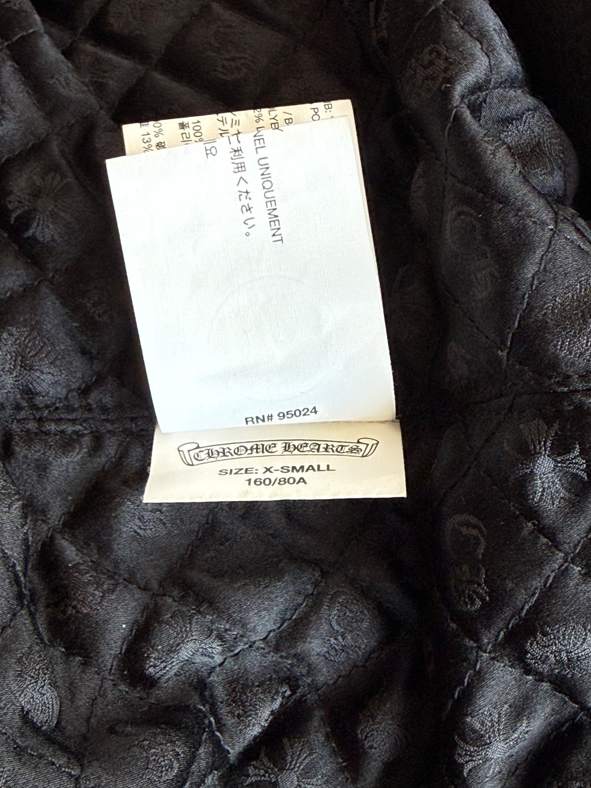 Chrome Hearts Black Leather Star  Patch Women's Varsity Jacket