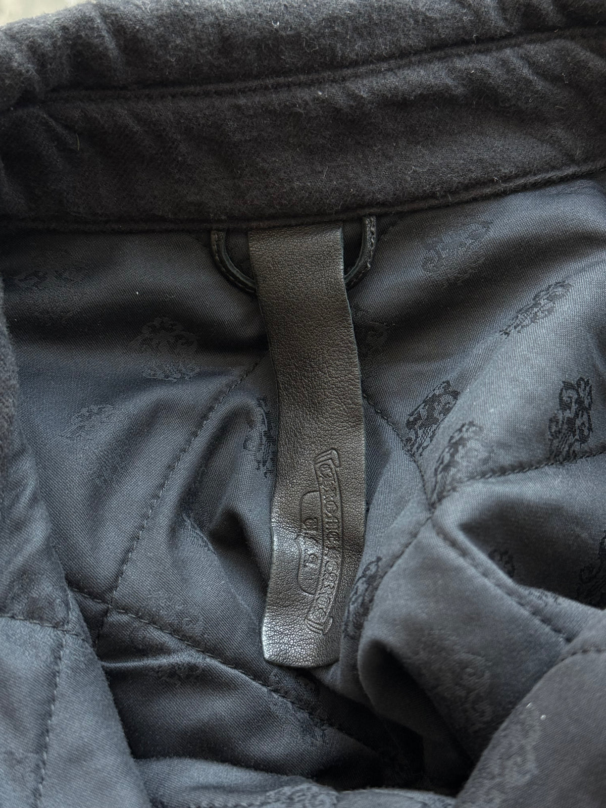 Chrome Hearts Black Quilted Work Dog Jacket
