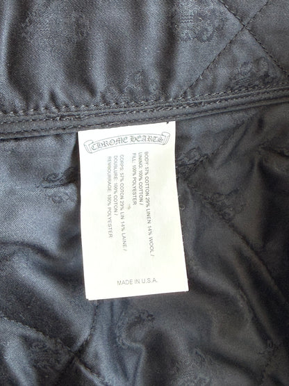 Chrome Hearts Black Quilted Work Dog Jacket