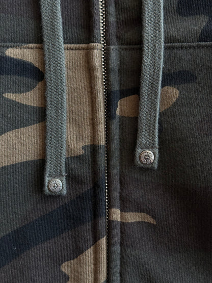 Chrome Hearts Camouflage Leather Horseshoe Logo Thermal Zip Up Hoodie