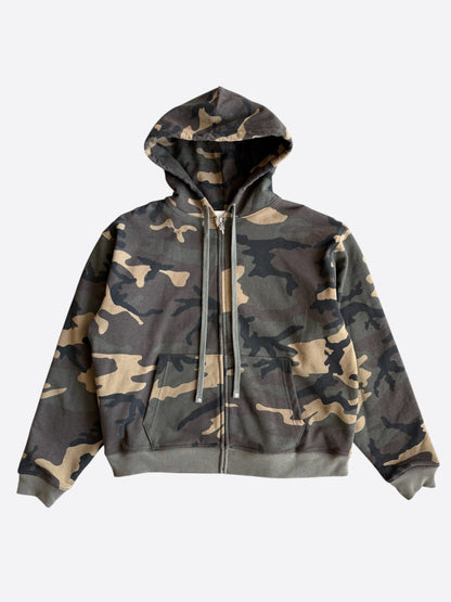 Chrome Hearts Camouflage Leather Horseshoe Logo Thermal Zip Up Hoodie