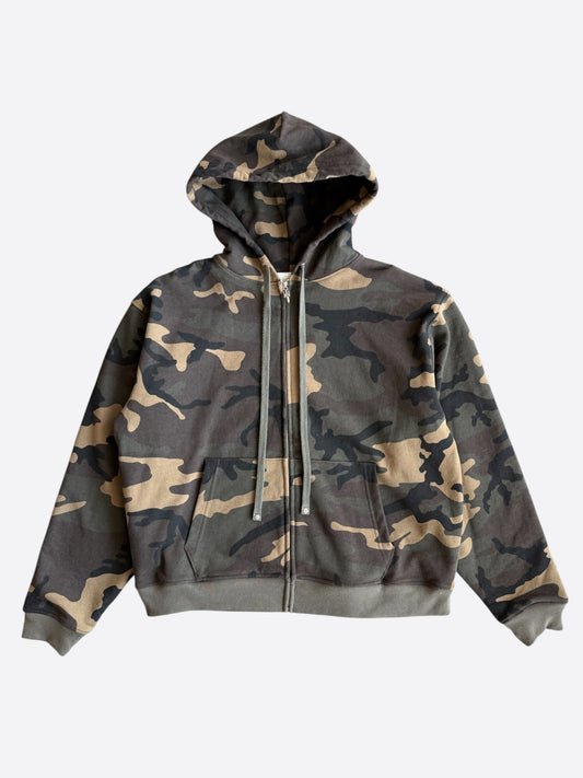 Chrome Hearts Camouflage Leather Horseshoe Logo Thermal Zip Up Hoodie
