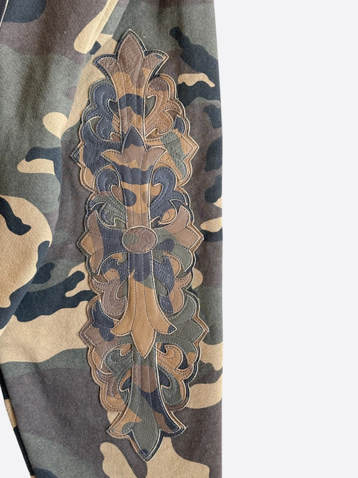 Chrome Hearts Camouflage Leather Horseshoe Logo Thermal Zip Up Hoodie