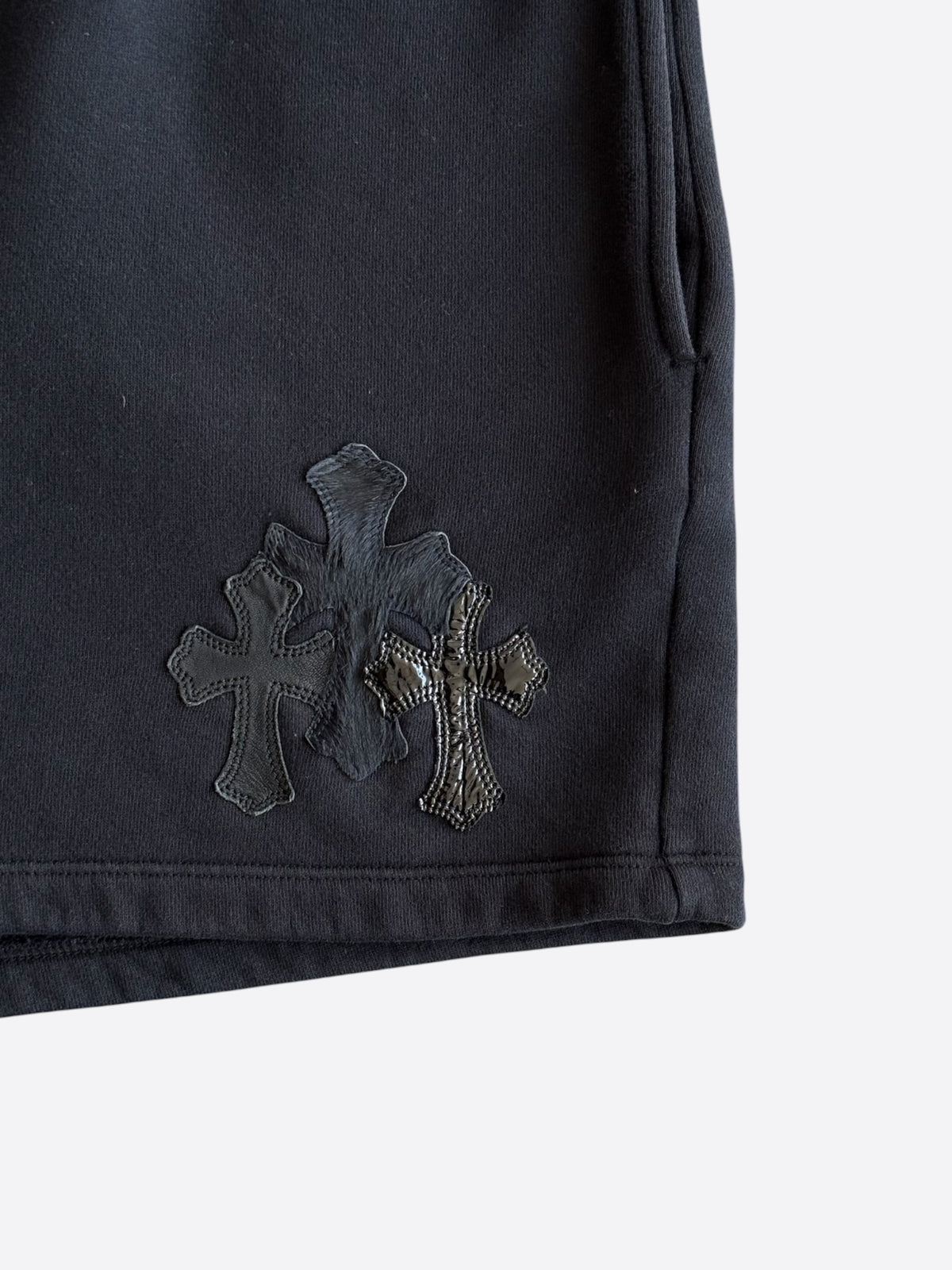 Chrome Hearts Black Triple Cross Patch Women's Shorts