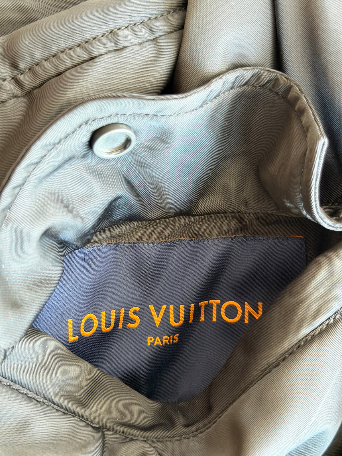 Louis Vuitton Black Leather Embossed Monogram Bomber Jacket