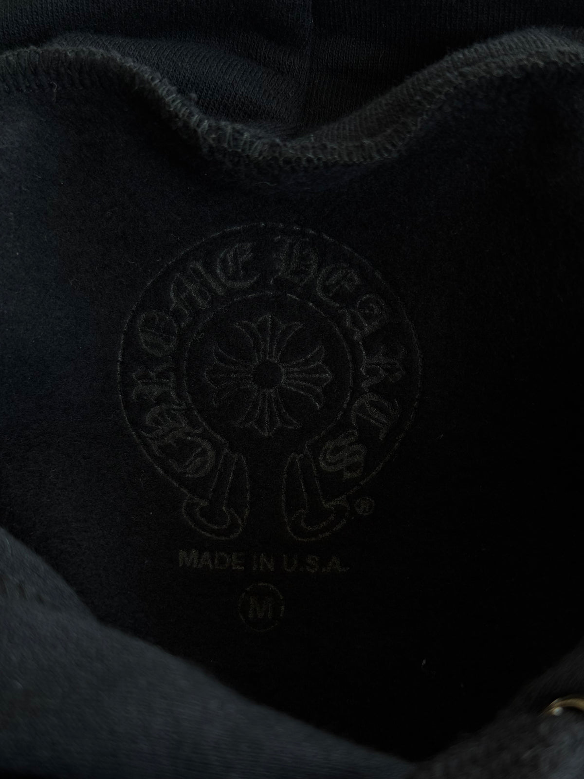 Chrome Hearts Black & Grey Cannes Exclusive Horseshoe Logo Hoodie