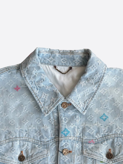 Louis Vuitton Tyler The Creator Blue & White Monogram Denim Jacket