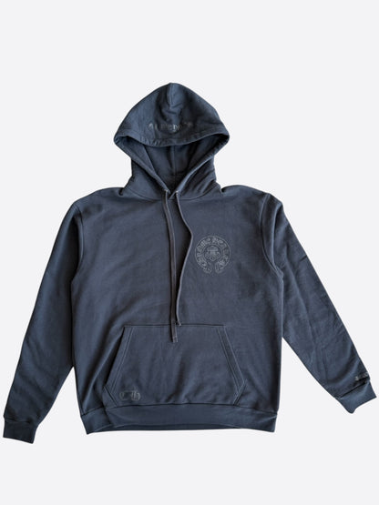 Chrome Hearts Black & Grey Cannes Exclusive Horseshoe Logo Hoodie