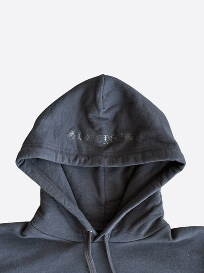 Chrome Hearts Black & Grey Cannes Exclusive Horseshoe Logo Hoodie