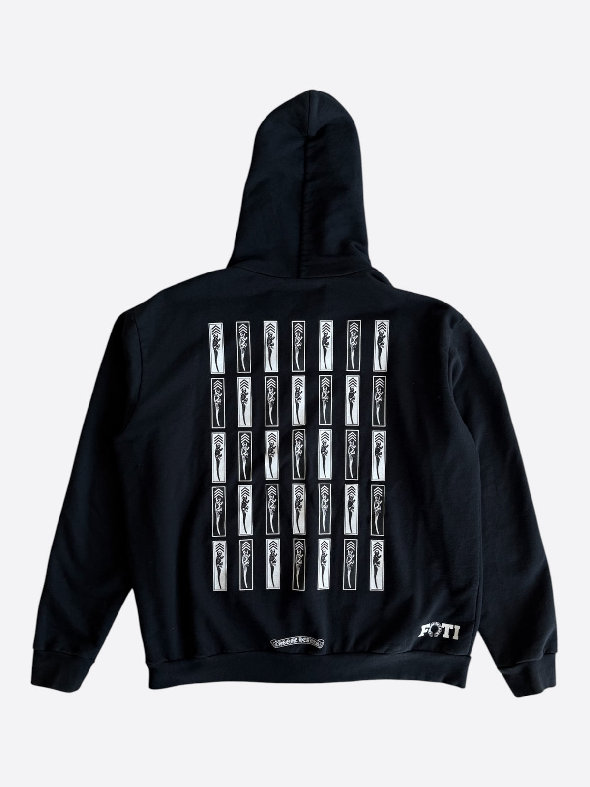 Chrome Hearts Black, Red & White Foti Graphic Zip Up Hoodie