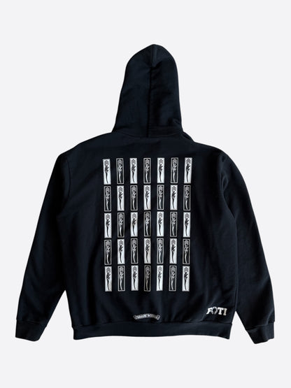 Chrome Hearts Black, Red & White Foti Graphic Zip Up Hoodie