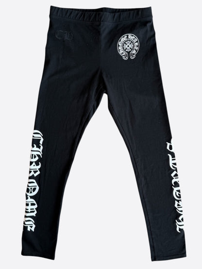 Chrome Hearts Black & White Horseshoe Logo Leggings