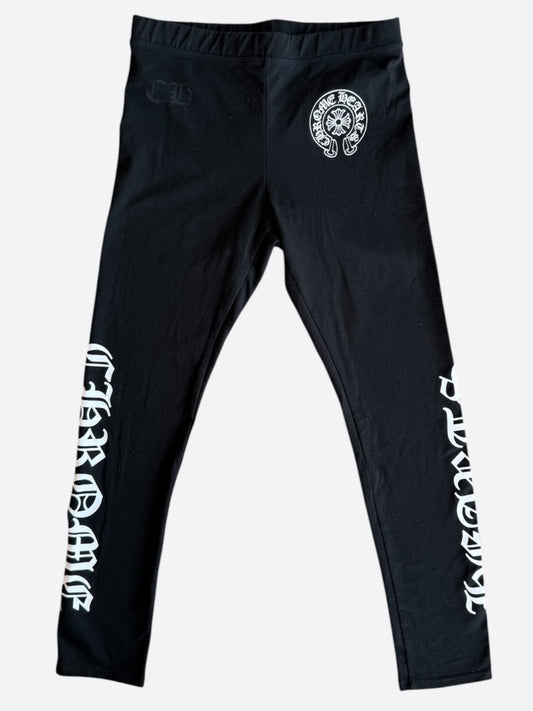 Chrome Hearts Black & White Horseshoe Logo Leggings