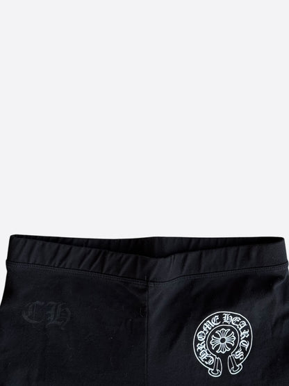Chrome Hearts Black & White Horseshoe Logo Leggings
