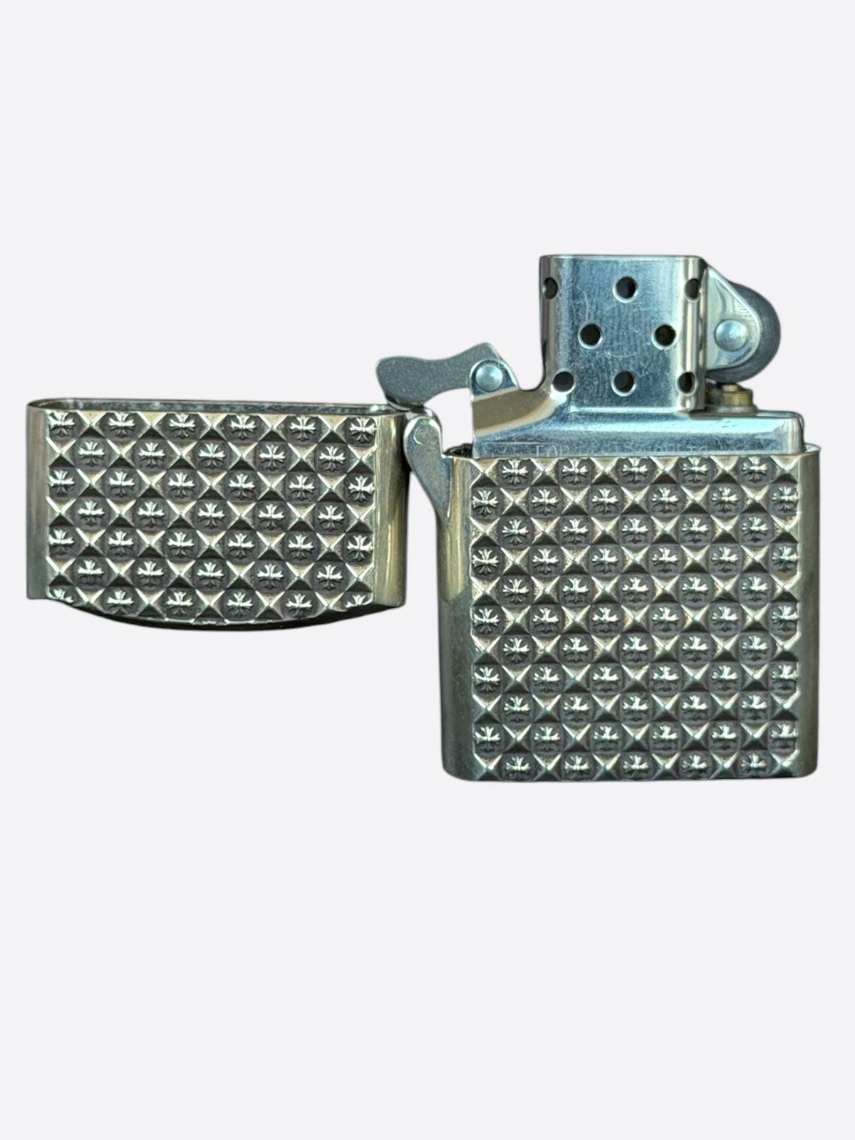 Chrome Hearts Silver Pyramid Cross Lighter