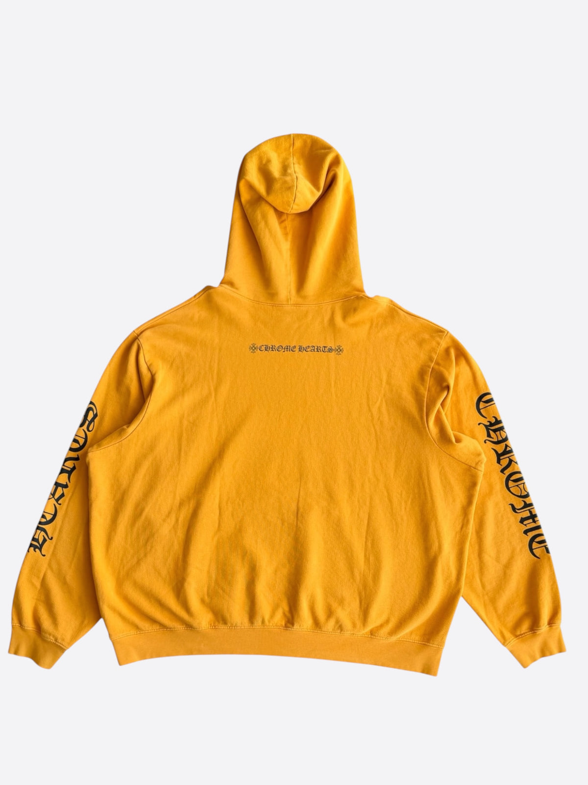 Chrome Hearts Yellow & Black Script Logo Hoodie