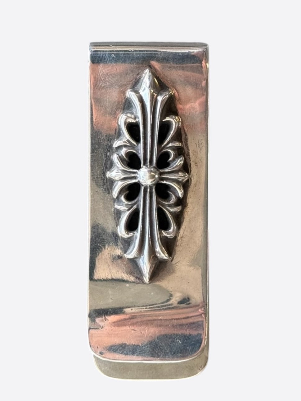 Chrome Hearts Silver Floral Cross Money Clip