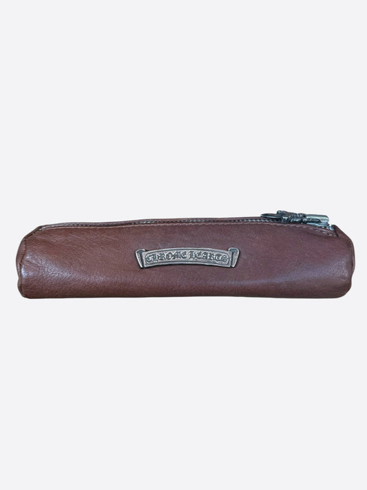 Chrome Hearts Brown & Silver Cross Pencil Case