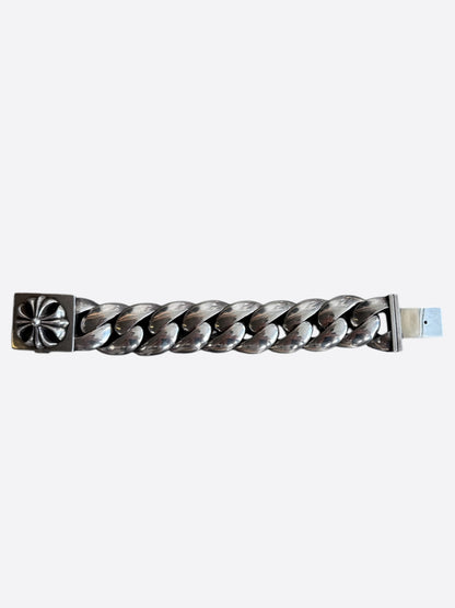 Chrome Hearts Silver Plus Cross XL Cuban Bracelet