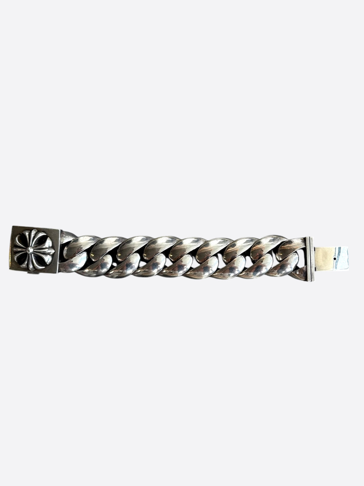 Chrome Hearts Silver Plus Cross XL Cuban Bracelet
