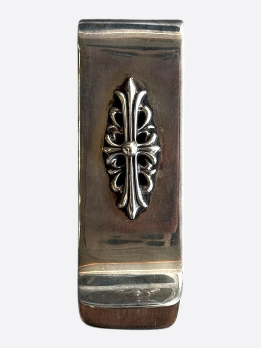 Chrome Hearts Silver Floral Cross Money Clip
