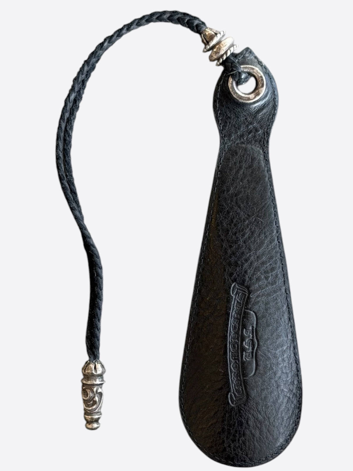 Chrome Hearts Black & Silver Leather Shoe Horn