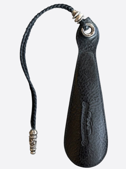Chrome Hearts Black & Silver Leather Shoe Horn